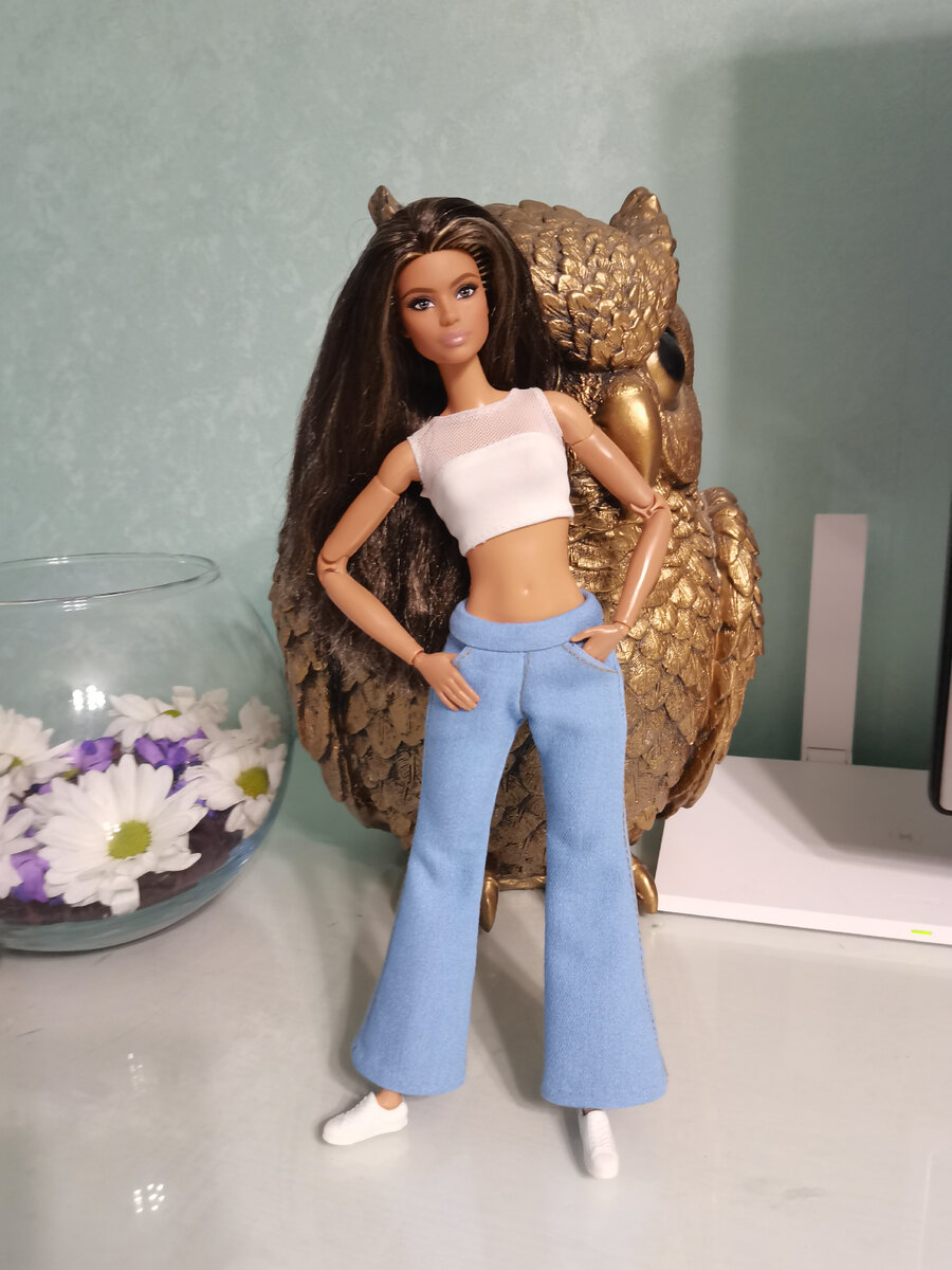 Первые джинсы🙈, сшитые в первые 2 недели нового хобби. 