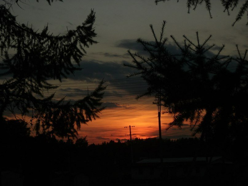 Закат. Деревня Коротово