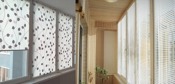 рулонные шторы и жалюзи на балкон