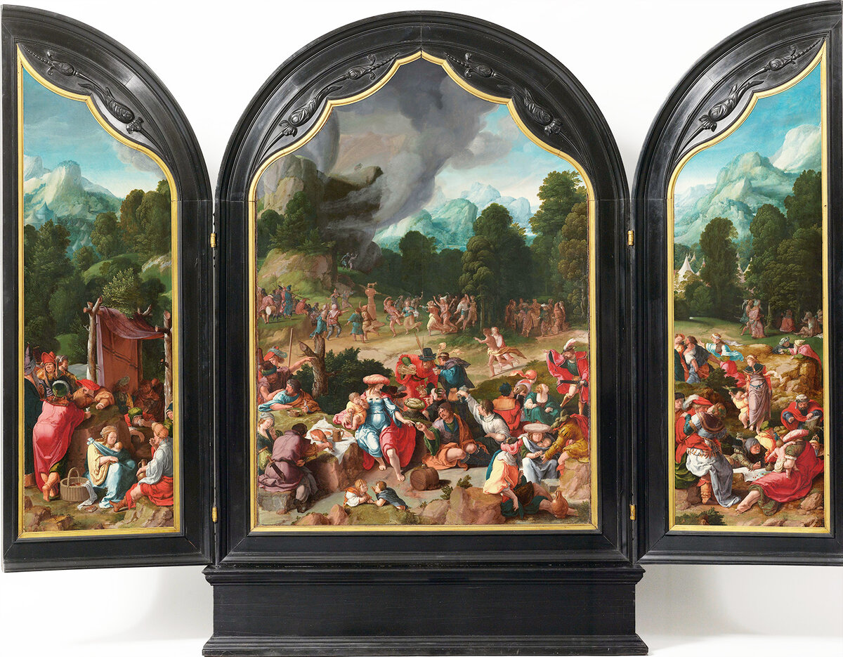 Триптих "Поклонение Золотому Тельцу". 1525/35 гг.. Рейксмюсеум, Амстердам