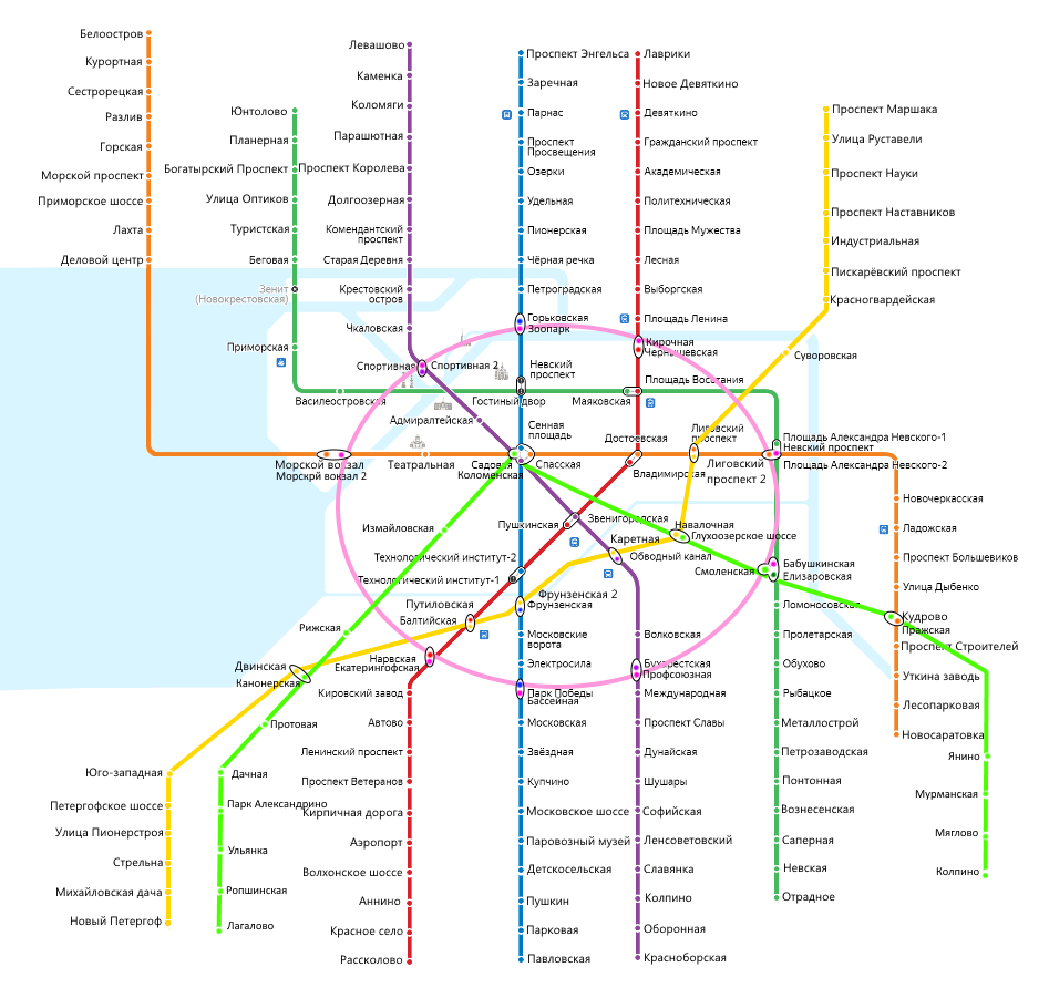 Станции метро спб схема 2024