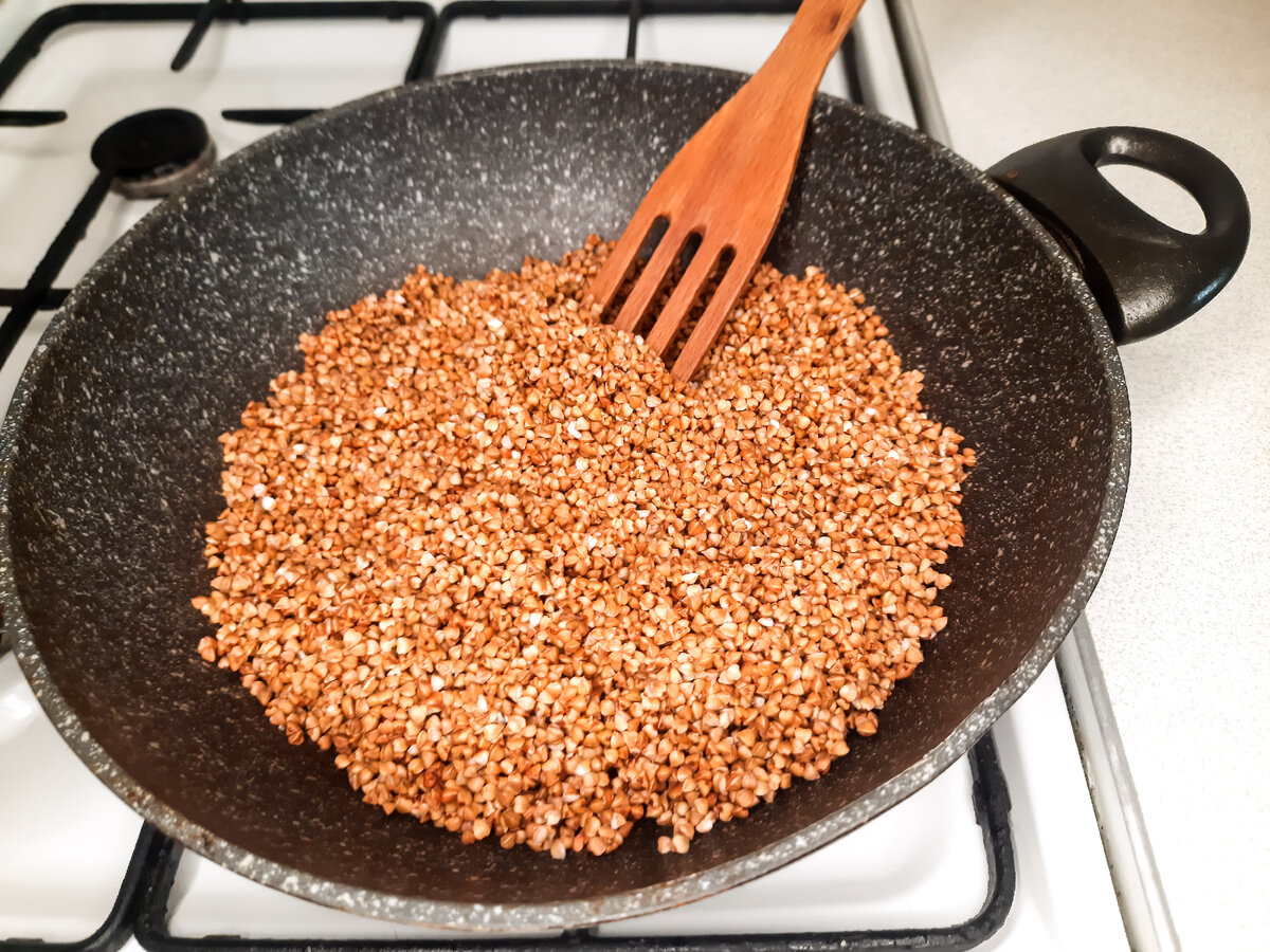 Прокаливаем гречку 