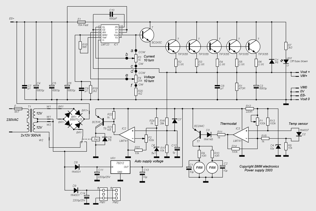 Схема бп на lm723 с регулировкой тока и напряжения