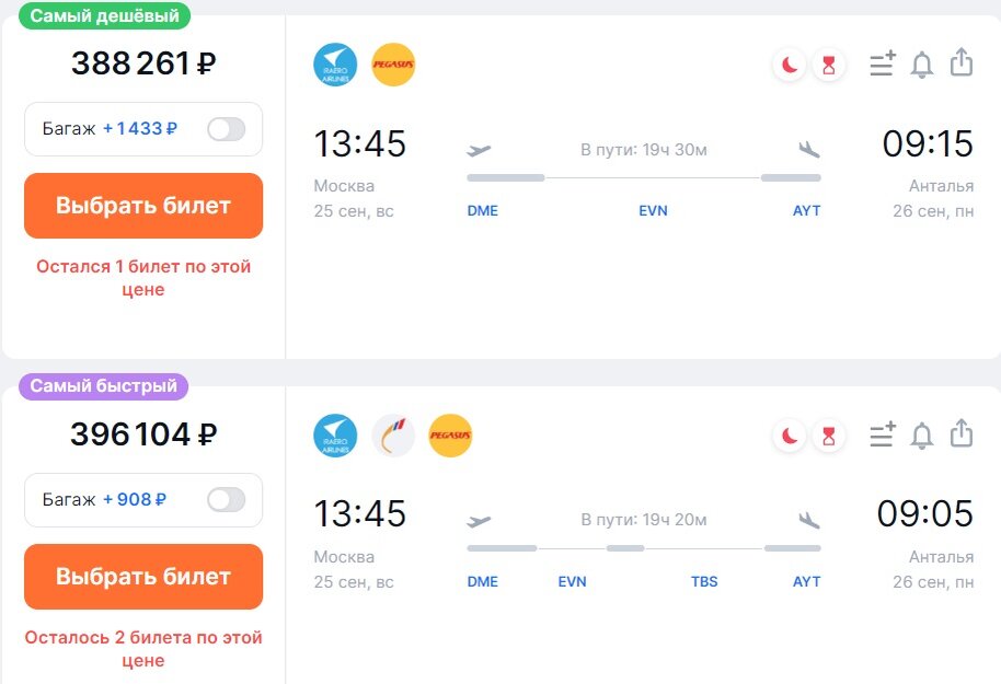 Москва - Анталья