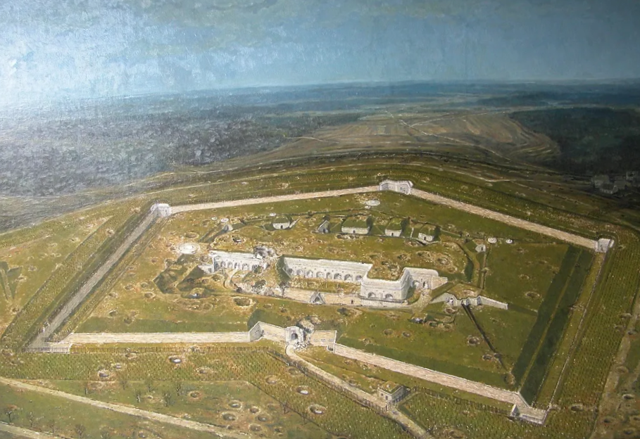 Немецкий художник Андре Браух изобразил форт по лето 1915.