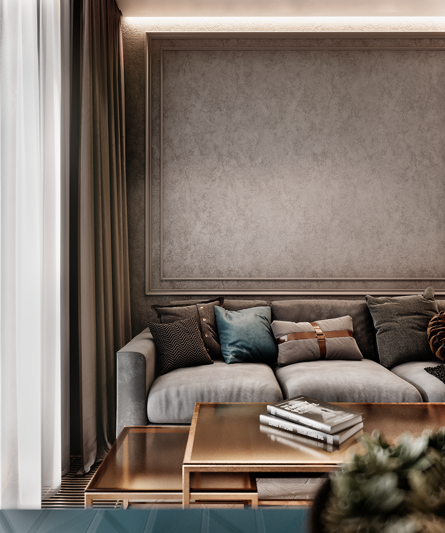 Стильный интерьер квартиры 70 кв.м. в теплых природных оттенках с этническими мотивами