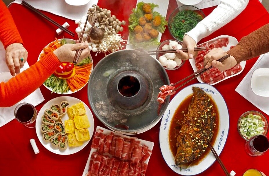 Праздничная еда на китайский Новый год.