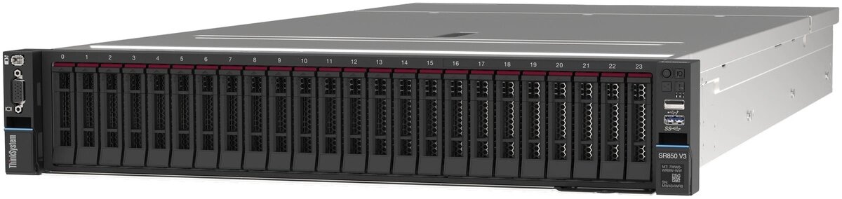 Сервер Lenovo ThinkSystem SR850 V3 вид спереди