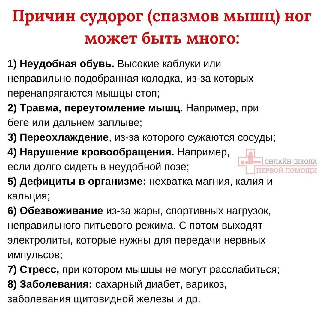 Ногу свело: что делать при судороге? | Онлайн-школа первой помощи №1 | Дзен