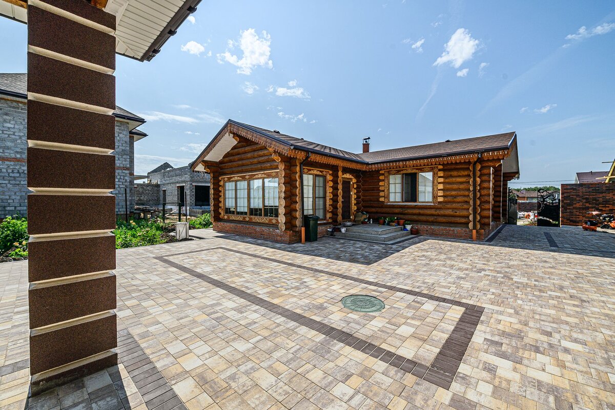 Брусчатка для деревянного дома, Фото