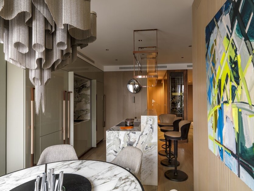 Зона столовой. Авторы проекта: Дмитрий Кулиш, Мария Светлова. Фото: Massimo Listri.