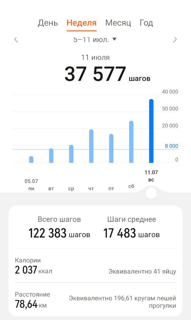 В понедельник шагов было маловато, но я наверстала в другие дни. 3 тренировки. 