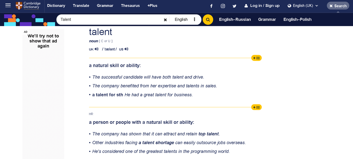 Кратко описывая простыми словами  кто такой Талант - человек целеустремленный и амбициозный с развитыми врожденными  и приобретенными умениями которые он нестандартно применяет и достигает успеха.
Он же специалист высокого уровня.