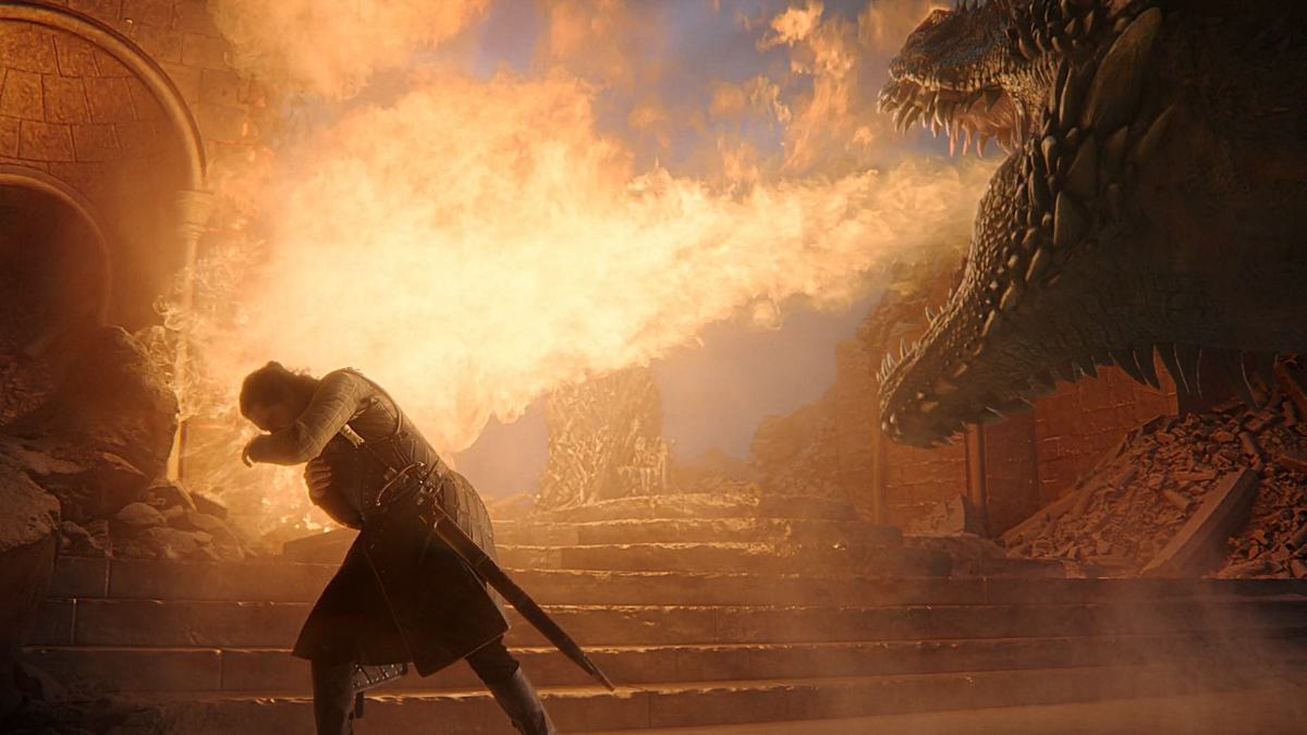 Дракон сжигает железный трон