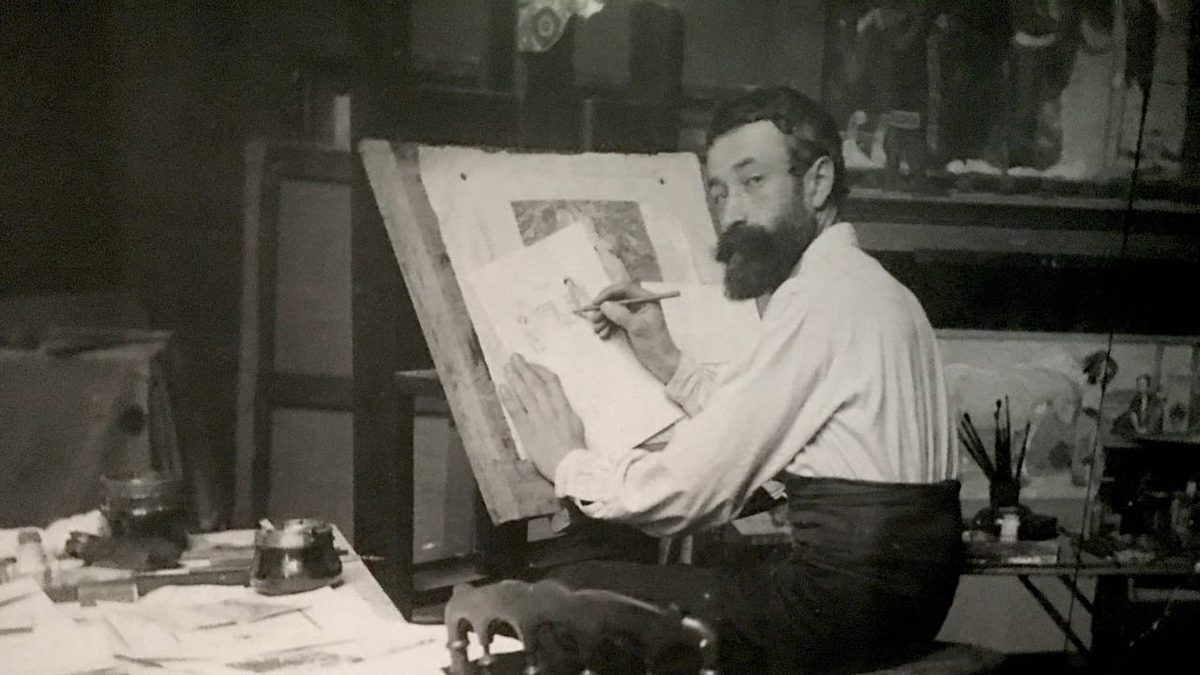 Франтишек Купка за работой