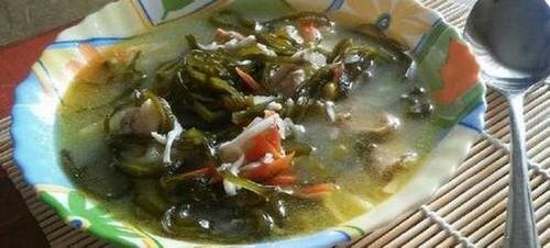 Суп из морской капусты.