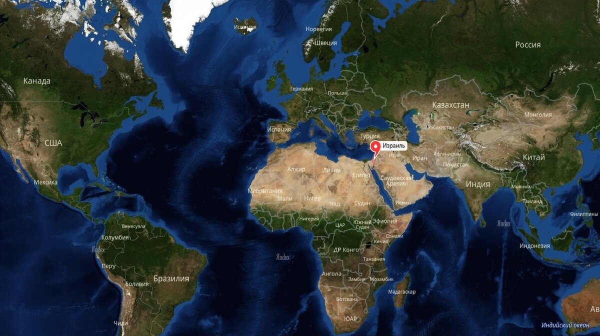 Израиль на карте мира