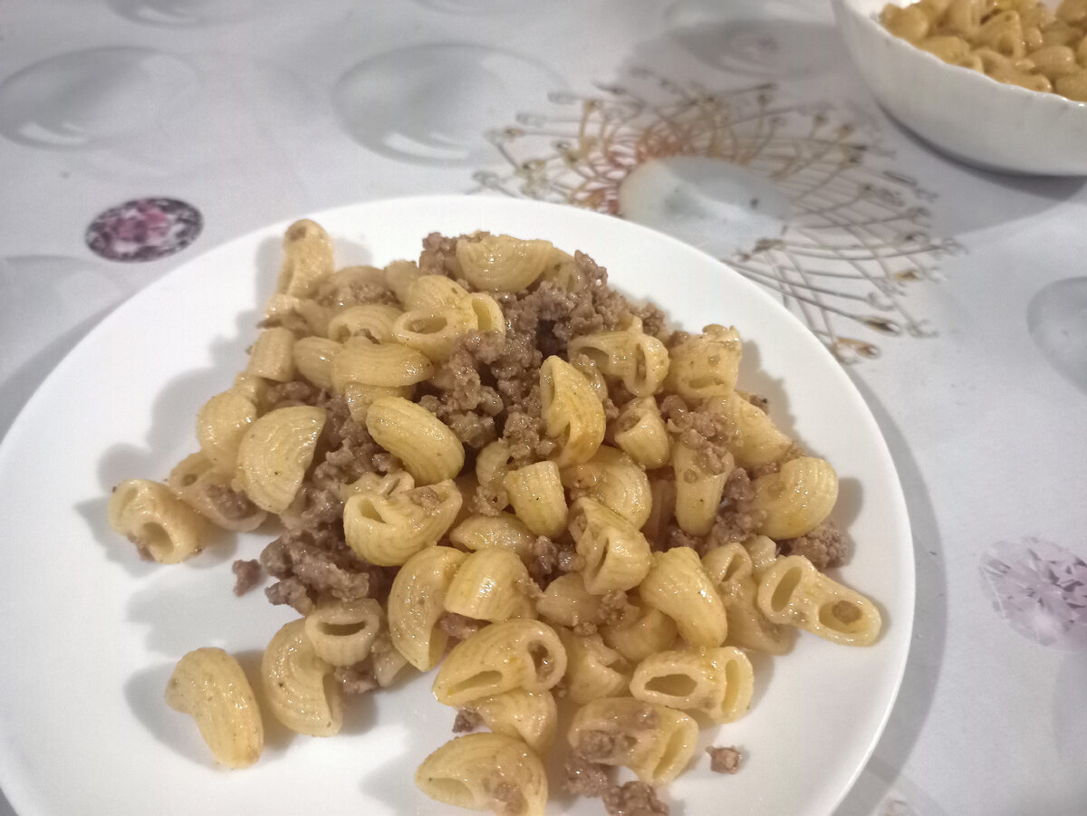 Рожки с фаршем - одно из любимых детских блюд в нашем меню