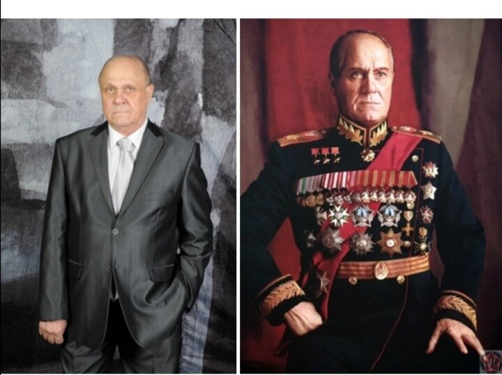 Владимир Меньшов и портрет Владимира Меньшова, коллаж автора.