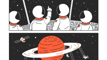 Юмор смешных комиксов про космонавтов от разных авторов, ко дню космонавтики  еще 7.