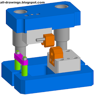 3D модель и чертежи штампа для рубки прутка