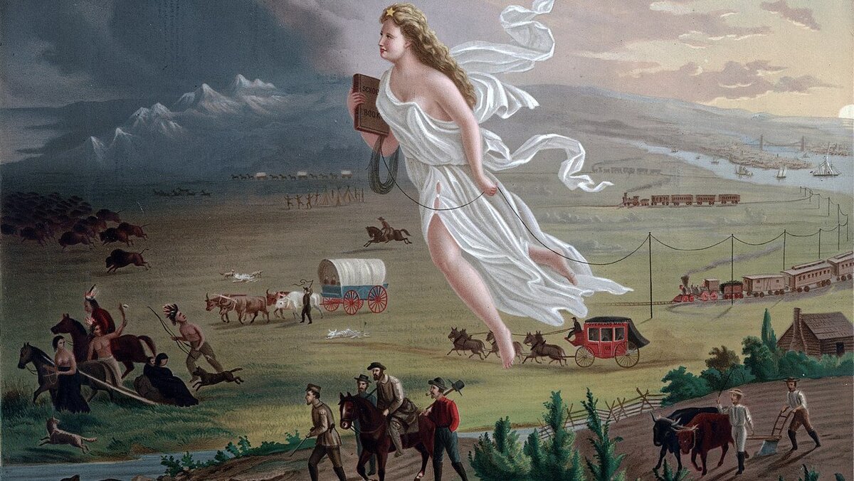 Джон Гаст, Американский прогресс, 1872 (фрагмент)