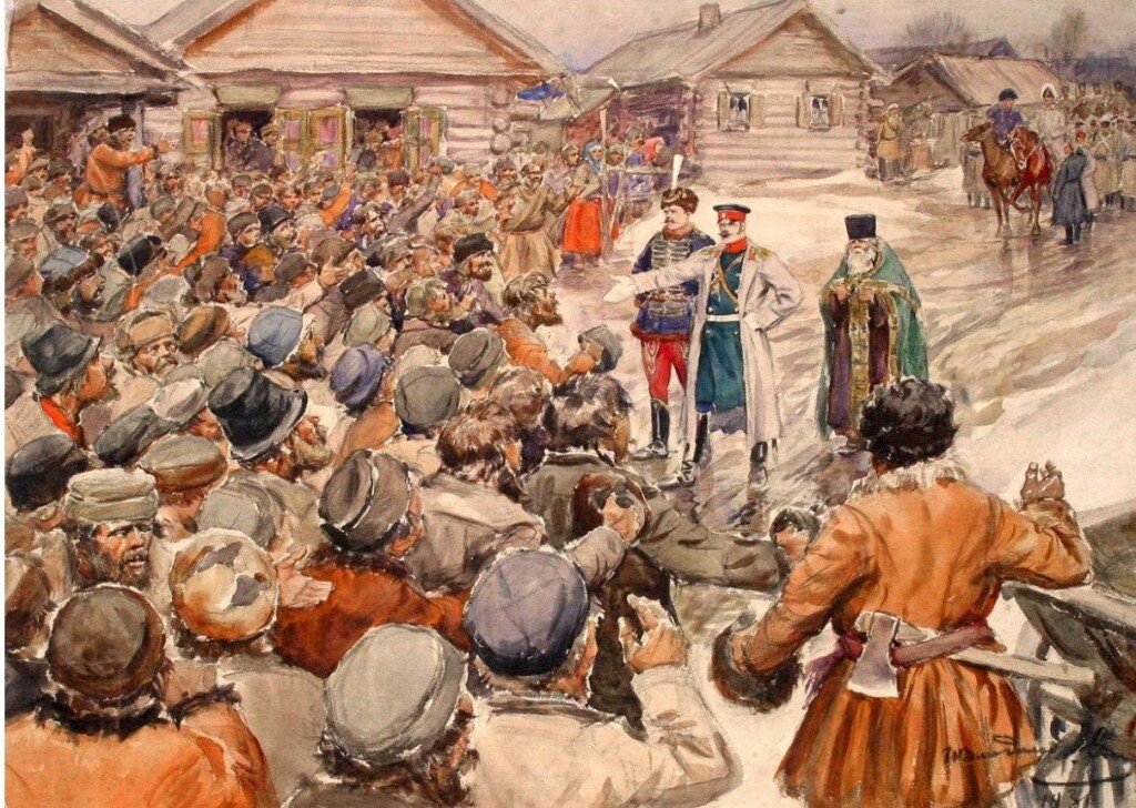 И. Владимиров. «Крестьянский бунт», картина 1931 г. 