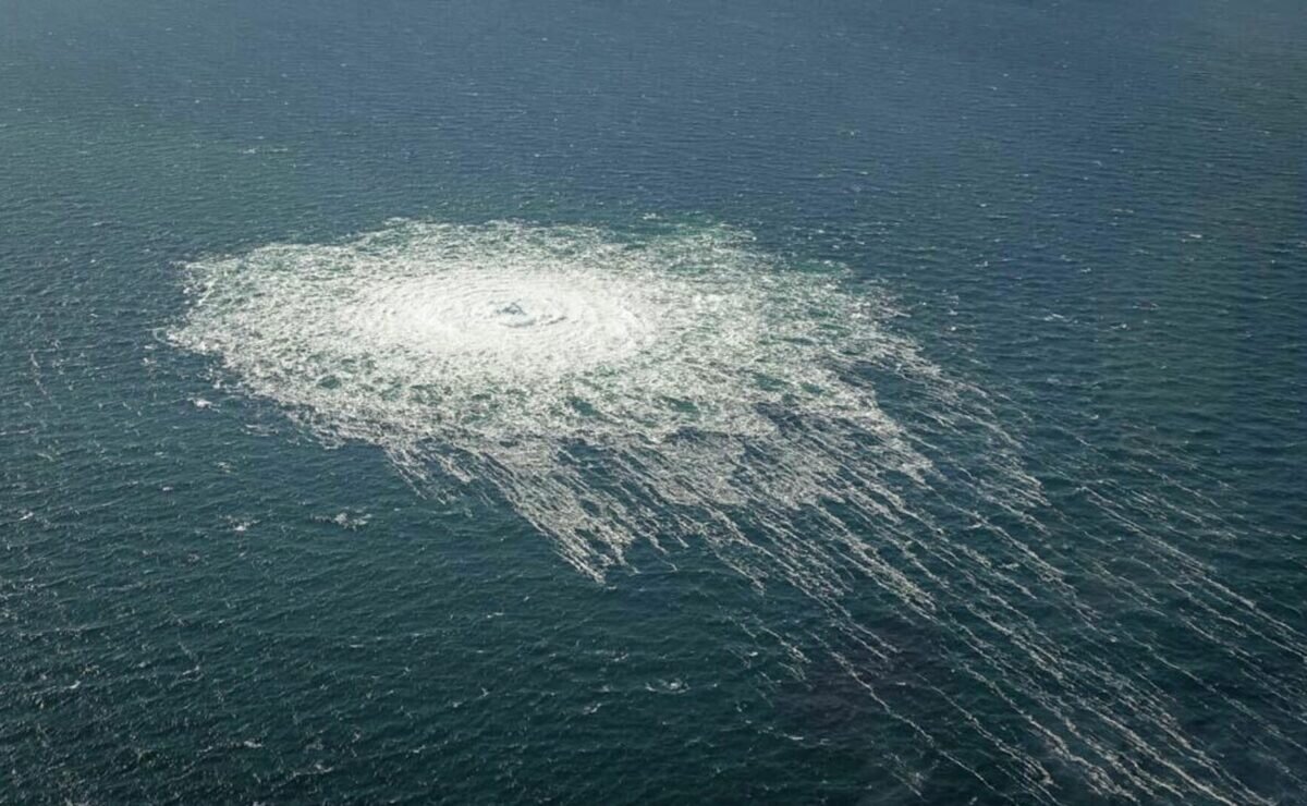 Акватория Балтийского моря. Место подрыва газопровода "Северный поток".