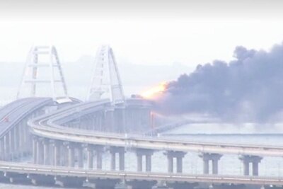    Взрыв на Крымском мосту ©Скриншот