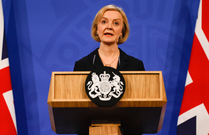    Пресс-конференция премьер-министра Великобритании Лиз Трасс.EPA/ТАСС