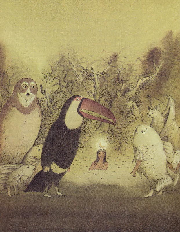 Н. Попов. Мифы, сказки, легенды Бразилии (1987). Иллюстрация из открытых источников.