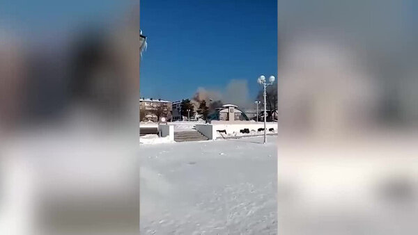 Момент взрыва. Видео © Telegram / Сахалин ДТП/ЧП