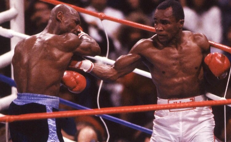 Марвин Хаглер vs Шугар Рэй Леонард. Открытые источники. Яндекс картинки.