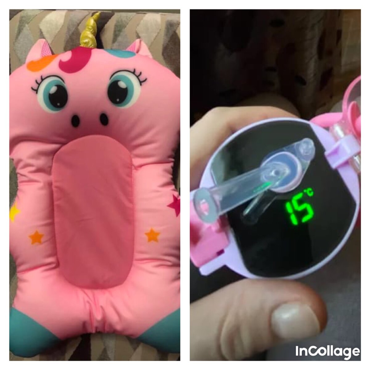 Коврик для купания и термос с температурой 