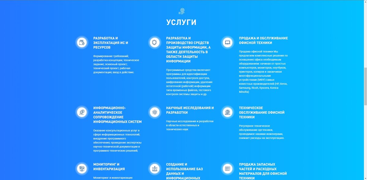 Перечень услуг