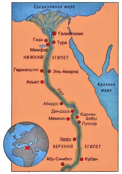 Карта египта в древности