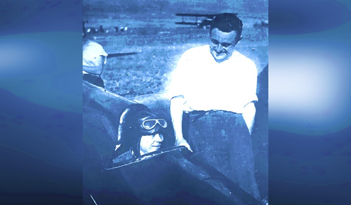 Королев и Люшин. Планер "Коктебель". 6 Всесоюзные планерные соревнования, 1929 год.