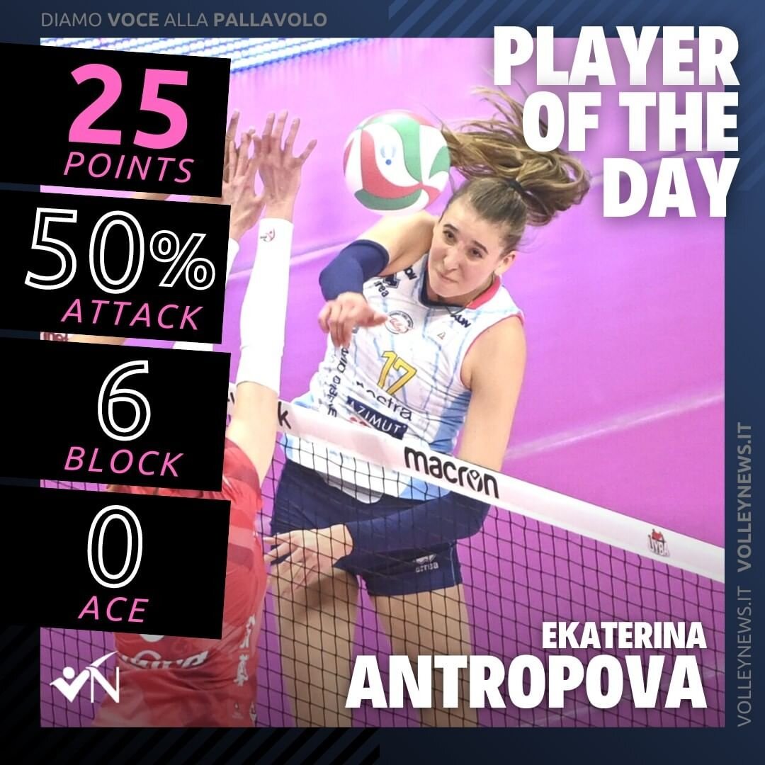 Екатерина Антропова - "игрок дня" от издания VolleyNews