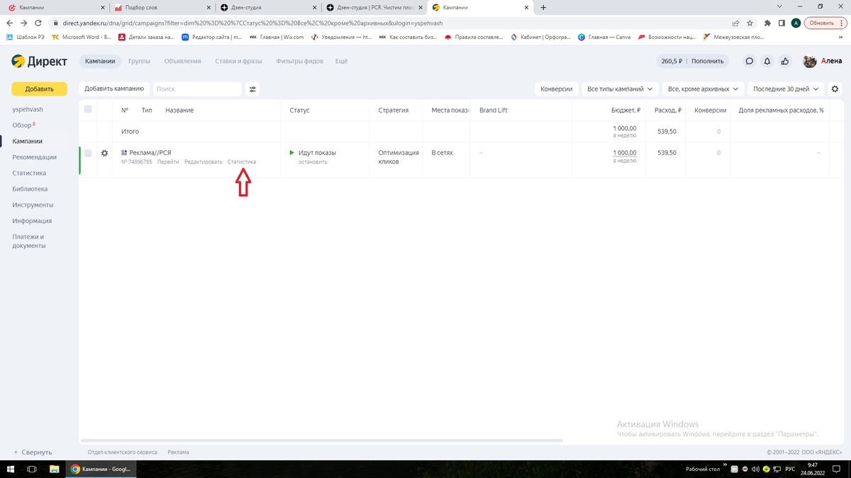 Статистика РСЯ
