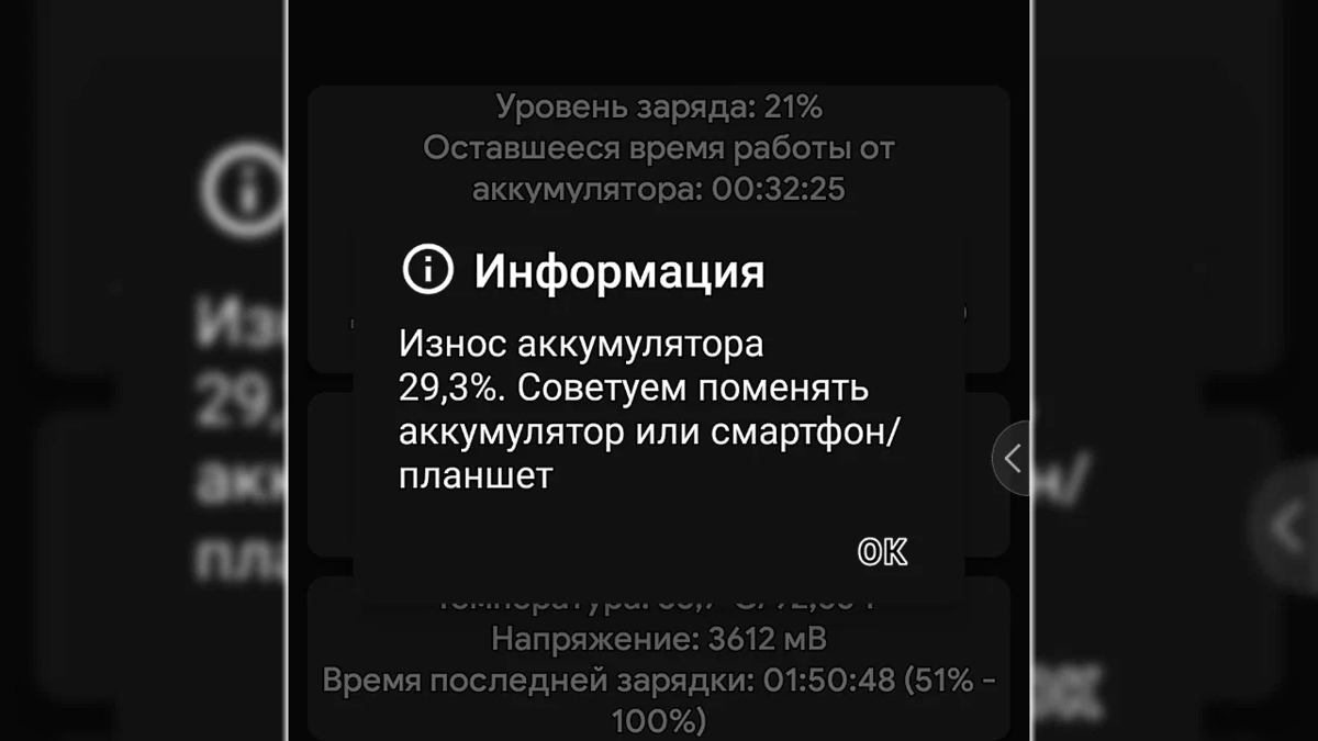 То-есть после 700-800 циклов заряда батарея уже потеряла почти 30% свой номинальной емкости. В телефоне установлен аккумулятор объемом 4000 мАч.
