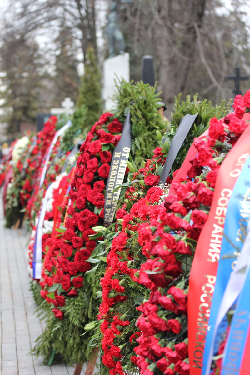 Еловые венки у могилы В.В. Жириновского, Новодевичье, Москва