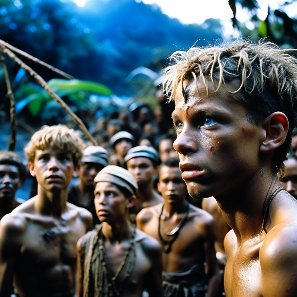 «Повелитель мух» — роман Уильяма Голдинга, в нем рассказывается о детях, которые оказались на необитаемом острове. Сначала они забывают о дисциплине и порядке, потом — о дружбе и порядочности, и, наконец, о самой человеческой природе. (Создано при помощи нейросети)