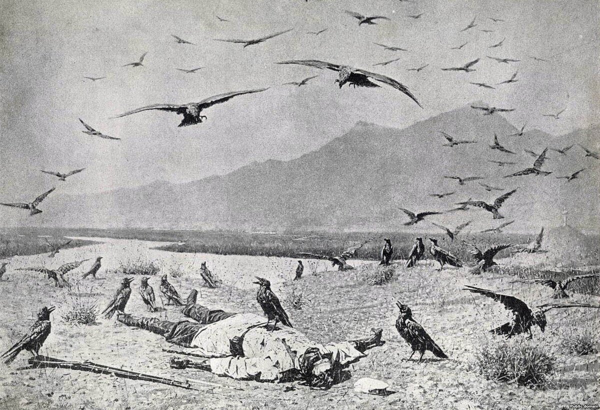 Репродукция картины Василия Верещагина «Забытый» 1871