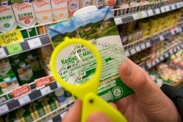 Состав на упаковке молочной продукции