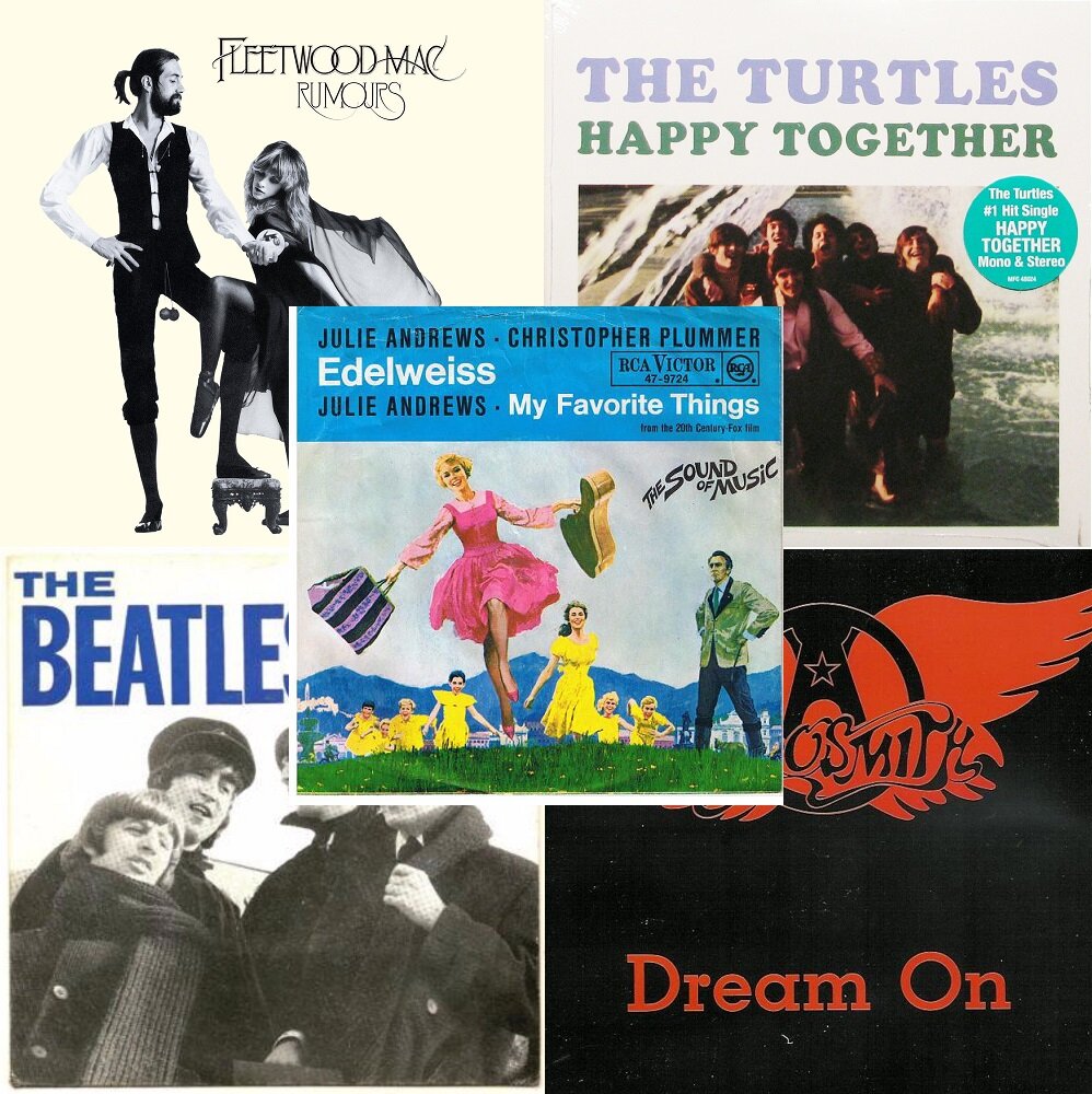 Fleetwood Mac, The Turtles, Aerosmith, The Beatles, Julie Andrews