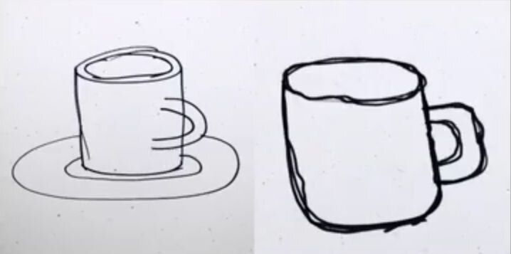 Кружка в рисунках начинаюзих художников