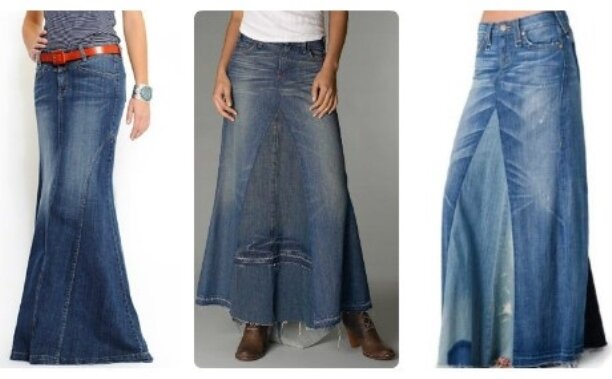 Джинсовая юбка из старых джинсов (108 фото)