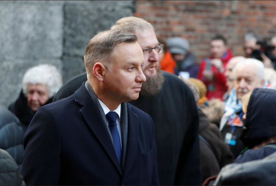 Польский президент Анджей Дуда в день памяти жертв холокоста