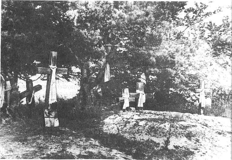 Кладбище в селе Выступовичи Овручского района Житомирской области, 1981 год. Фотография из книги «Славянская мифология: энциклопедический словарь»