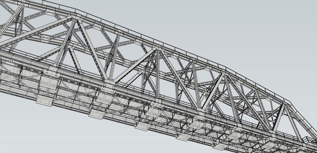 Трехмерная сборка железнодорожного моста